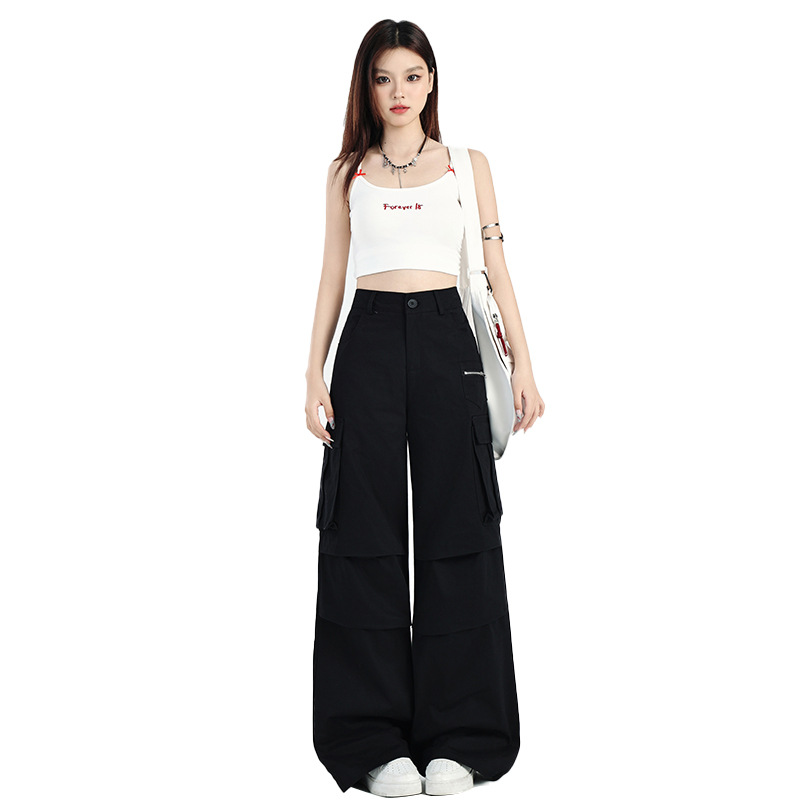 Women's Pants Multi-Pocket Casual Trousers Wide-Leg Work Pants - Image 6