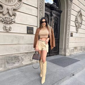 Women's Leather Blazer Jacket