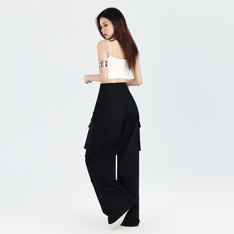 Women's Pants Multi-Pocket Casual Trousers Wide-Leg Work Pants - Image 3