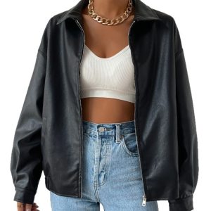 Retro cool motorcycle leather top jacket