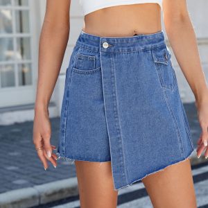 casual slimming denim skirt pants hot pants