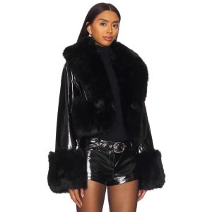 Fur suede coat leather jacket