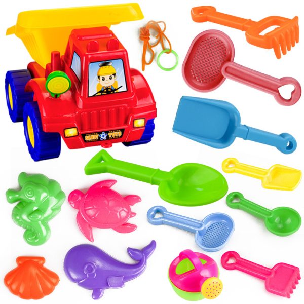 Children's beach toy car set