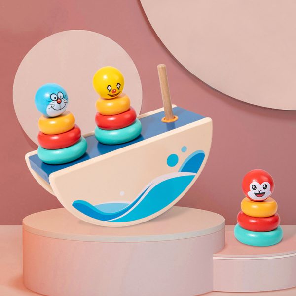 Wooden balance beam set