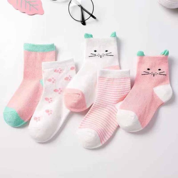 5 Pairs/lot Cat Animal Soft Socks