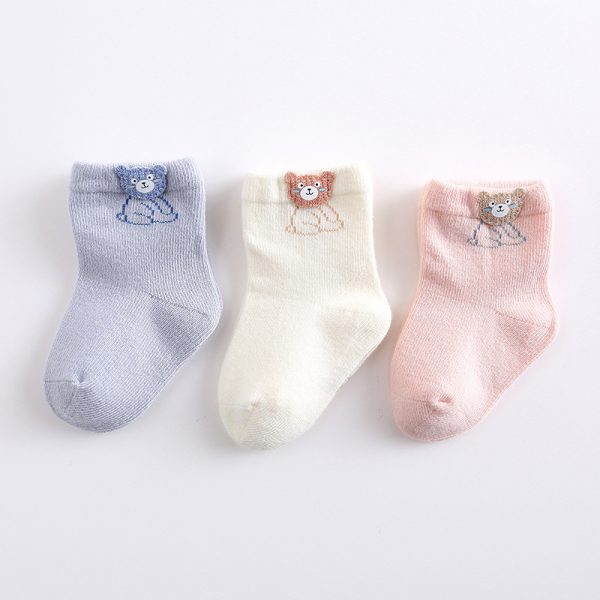 Patterned seamless cotton socks for babies