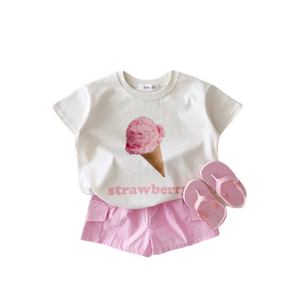Girls' and boys' T-shirt and shorts two-piece set