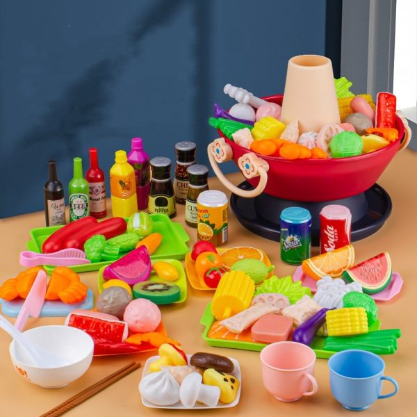 Kitchen Toy Hot Pot Rotating Set