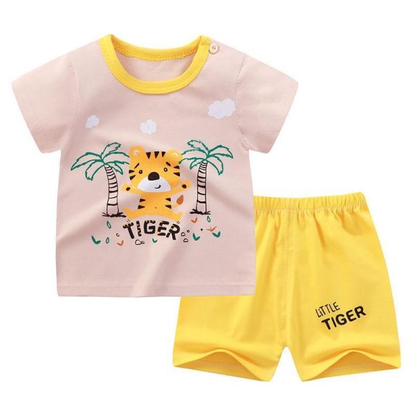 Baby short-sleeved shirt and shorts two-piece set