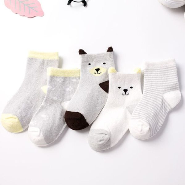 5 Pair/Lot Children Soft Cotton Socks