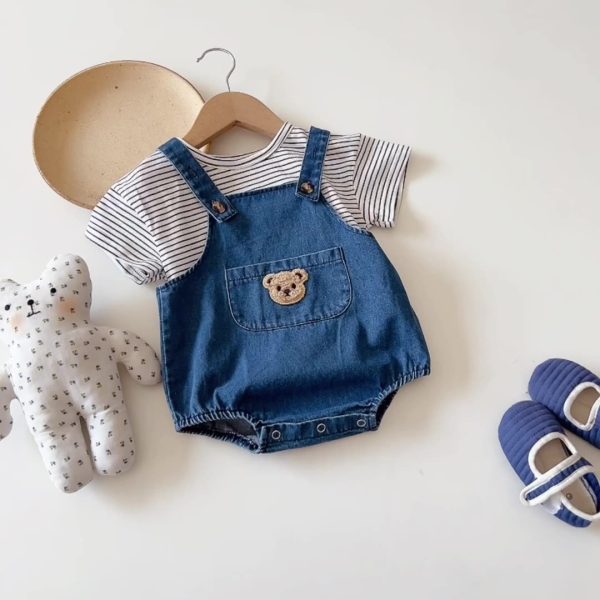 Little bear denim overalls/shorts