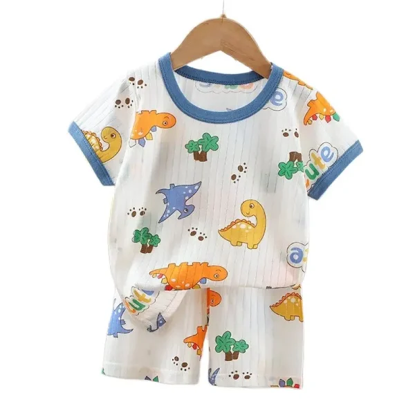 Dinosaur-patterned baby pajama set
