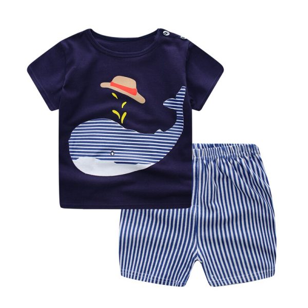 Baby boy's baseball-style two-piece outfit