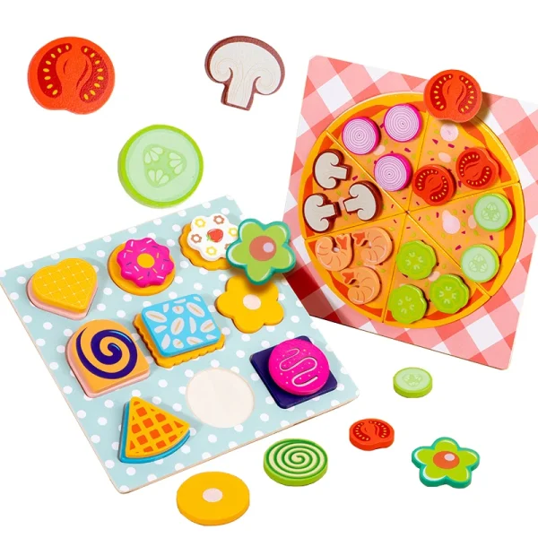 Wooden children's puzzle toy set